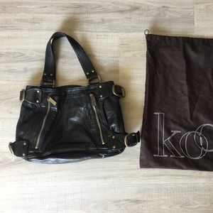 Kooba black leather motorcycle purse